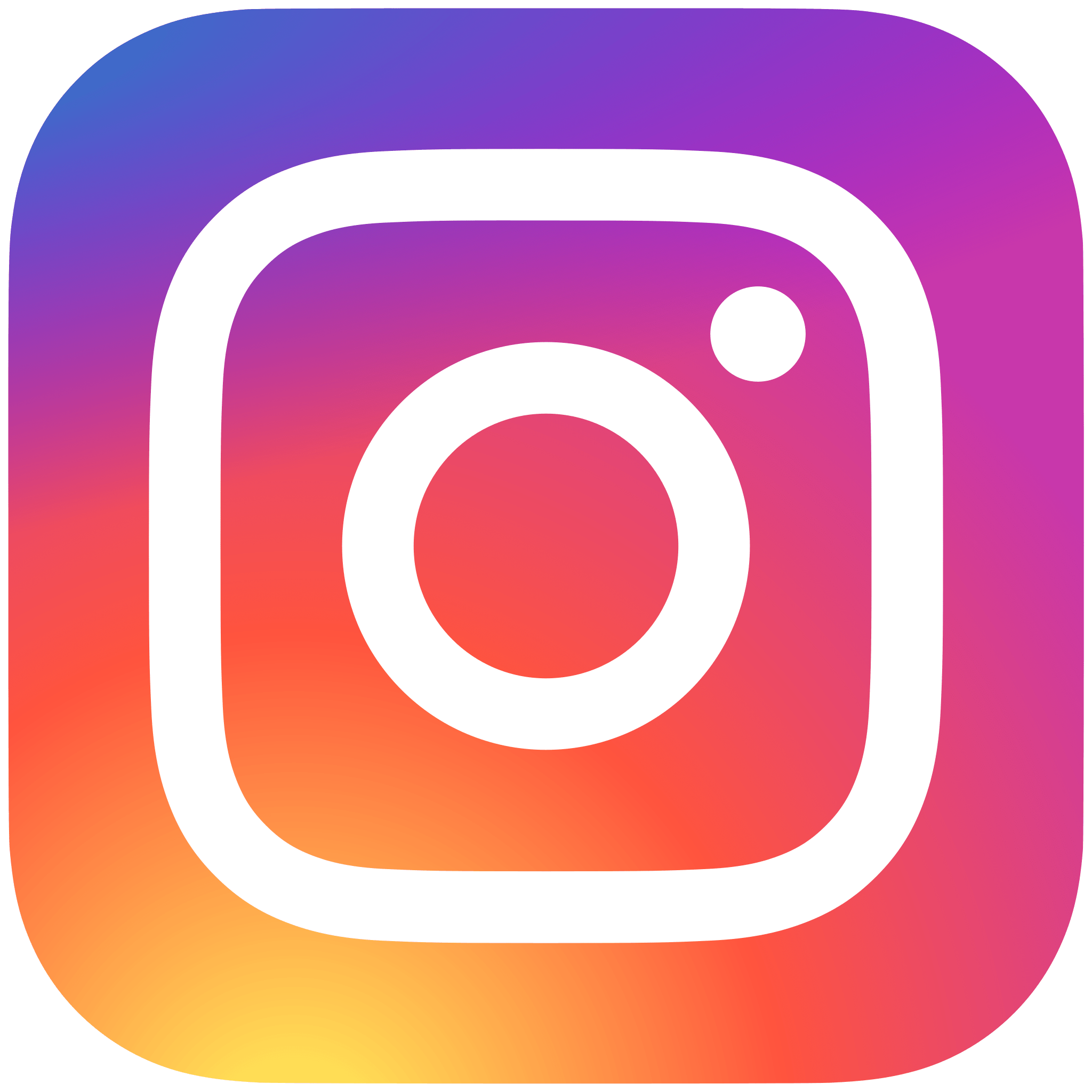 Instagram-Logo mit einem weißen Kamerasymbol in einem abgerundeten Quadrat vor einem Hintergrund mit Farbverlauf in Pink, Lila, Orange und Gelb – perfekt zum Teilen von Momenten von Klassik- oder Klavierveranstaltungen in Stuttgart.